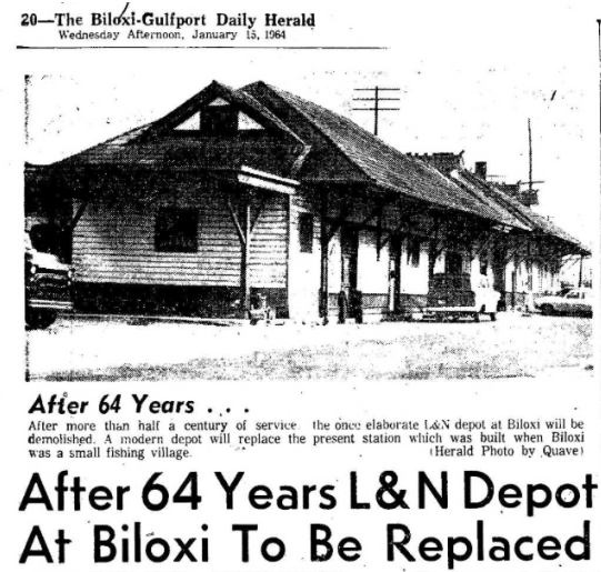 Train Station Biloxi Depot 1975-6 and N Photo L Mississippi 